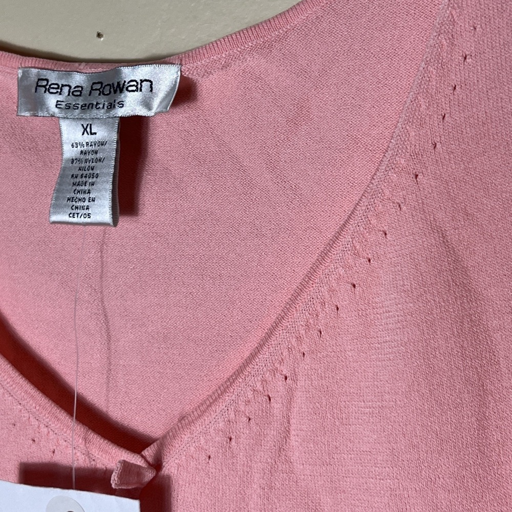 Rena Rowan Essentials Womens Tank Blouse Size XL Pink Coral Sleeveless‎ - Picture 3 of 5